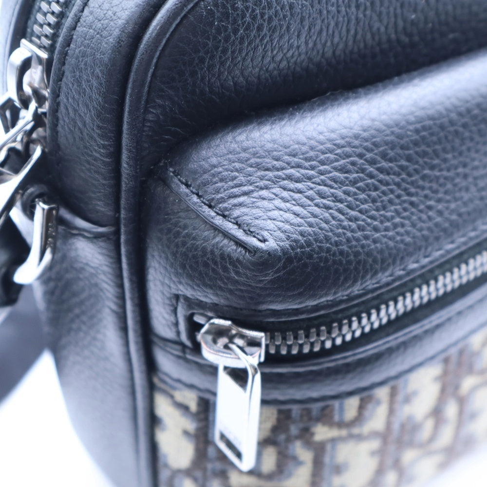 DIOR(ディオール) Rider 2.0 ジップ メッセンジャーバッグ ショルダーバッグ オブリーク ベージュ×ブラック