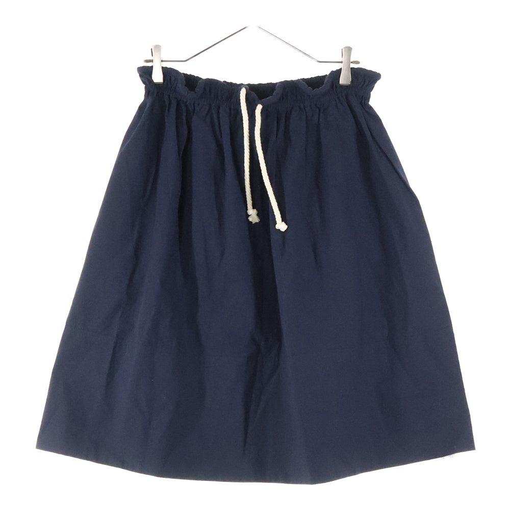 JIL SANDER(ジルサンダー) 23SS ロープ ドローストリング コットン フレア ミディアム スカート ネイビー レディース J40MA0103 J45127
