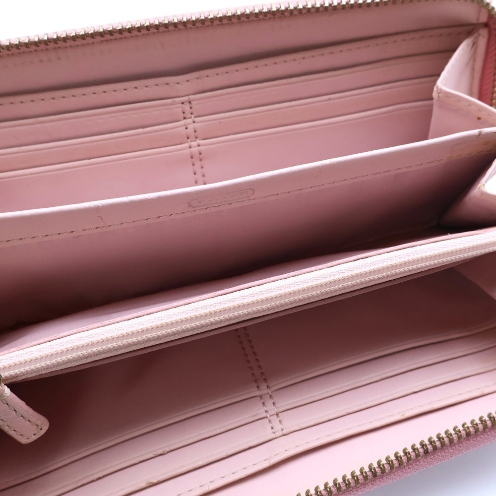 COACH(コーチ) シグネチャー キャンバス レザー ラウンドファスナー