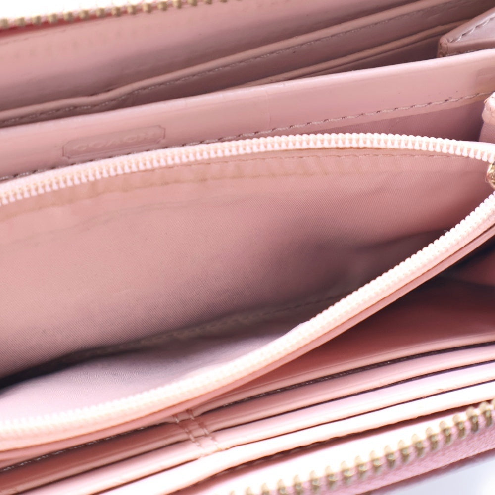 COACH(コーチ) シグネチャー キャンバス レザー ラウンドファスナー