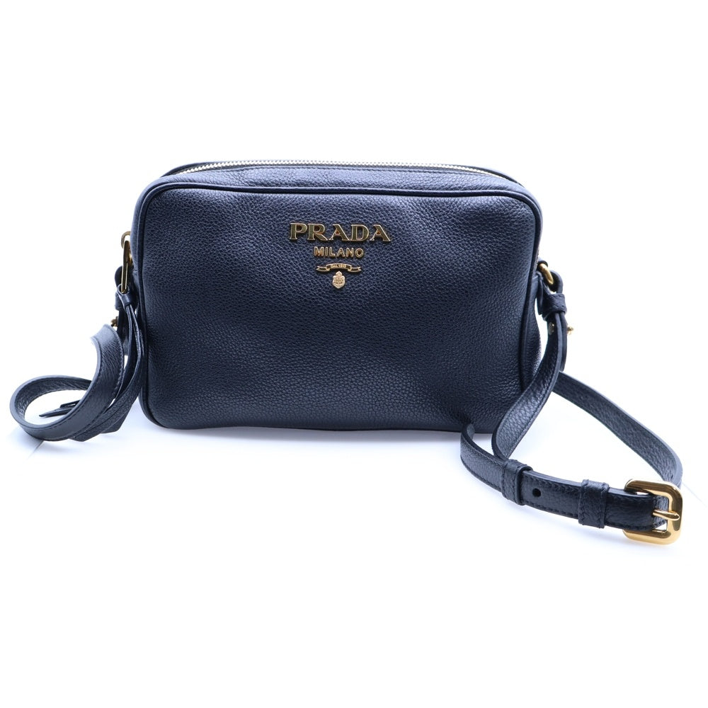 PRADA(プラダ) ヴィッテロダイノレザー ショルダーバッグ ブラック ゴールド金具 レザー 1BH082