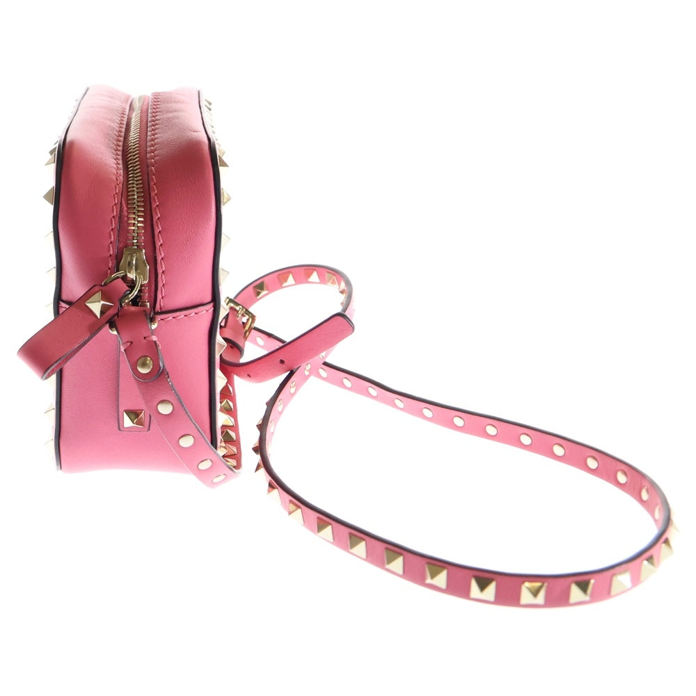 VALENTINO(ヴァレンティノ) ガラヴァーニ ロックスタッズ ショルダーバッグ ミニバッグ ゴールド金具 レザー ピンク