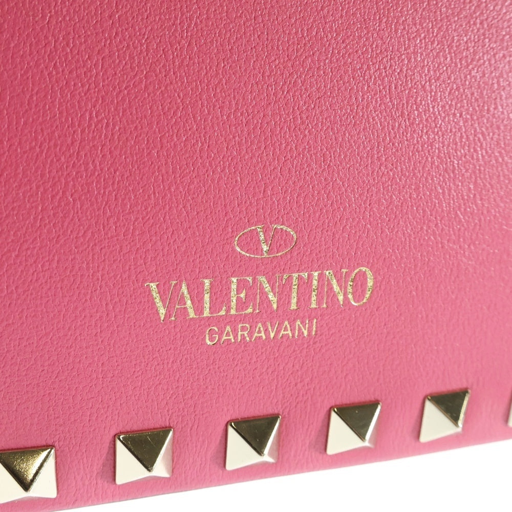 VALENTINO(ヴァレンティノ) ガラヴァーニ ロックスタッズ ショルダーバッグ ミニバッグ ゴールド金具 レザー ピンク