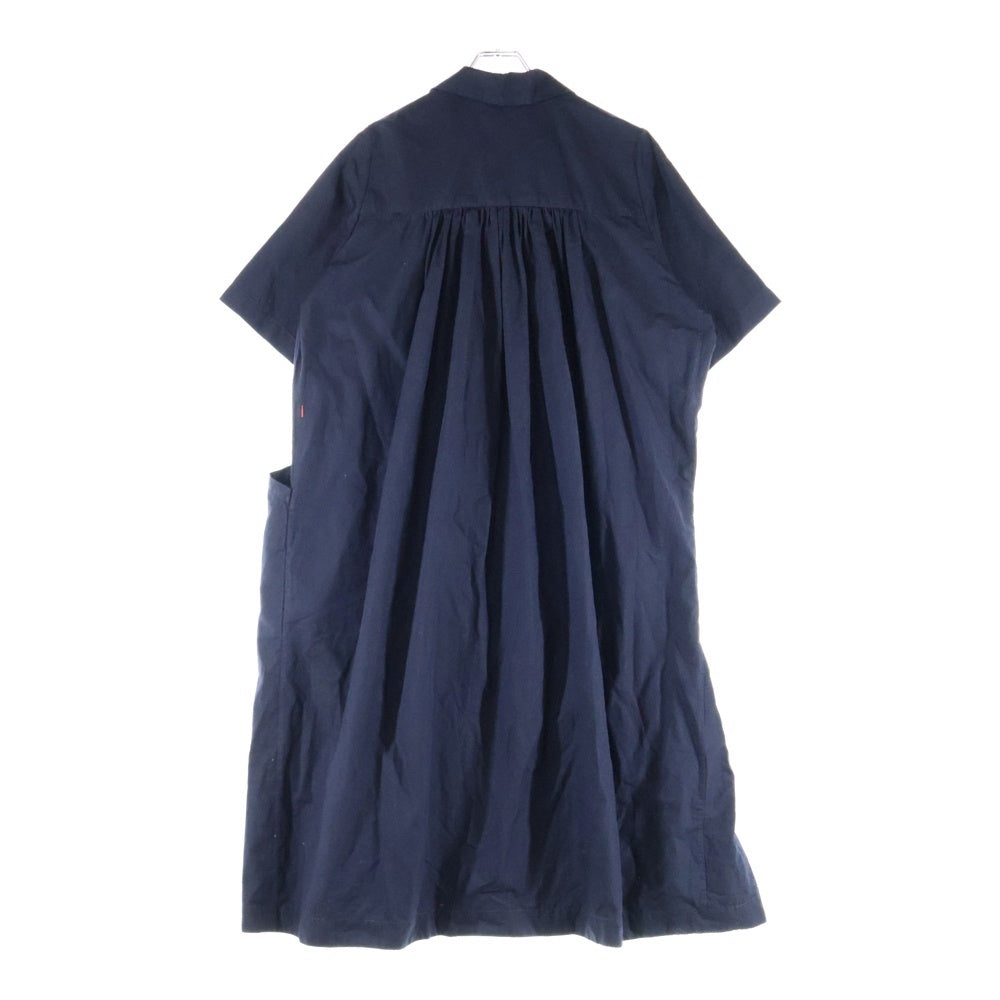 CASEY CASEY(ケイシーケイシー) 22AW RYTHME DRESS リズム ドレス コットンリネンオープンカラーワンピース ネイビー レディース 22FR486