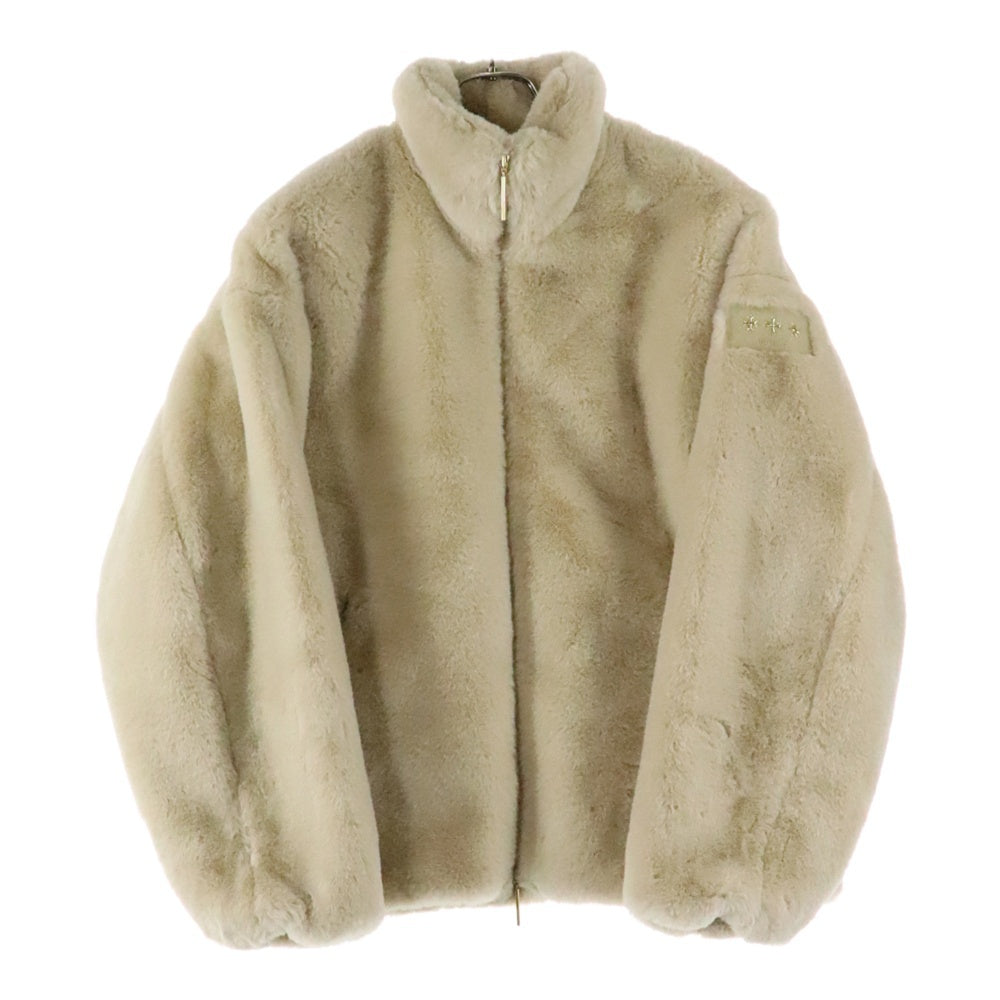 TATRAS(タトラス) BARBRA バルブラ ボア スタンドカラー ジップアップ ジャケット ブルゾン ゴールド金具 ベージュ レディース LTAT24A4903-L