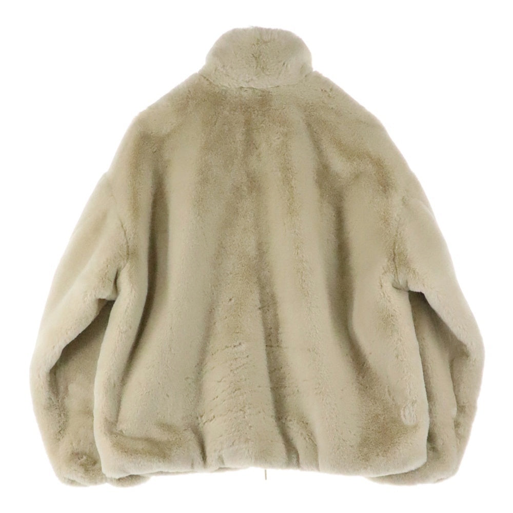 TATRAS(タトラス) BARBRA バルブラ ボア スタンドカラー ジップアップ ジャケット ブルゾン ゴールド金具 ベージュ レディース LTAT24A4903-L