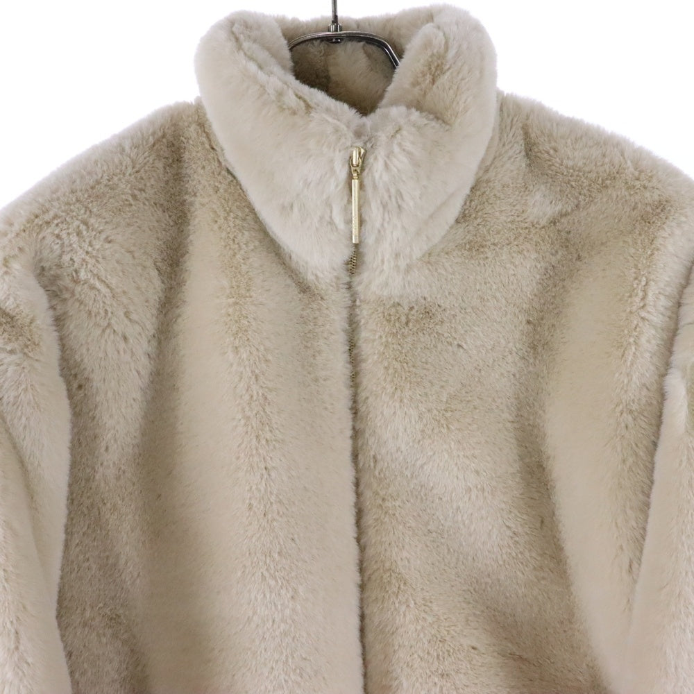 TATRAS(タトラス) BARBRA バルブラ ボア スタンドカラー ジップアップ ジャケット ブルゾン ゴールド金具 ベージュ レディース LTAT24A4903-L