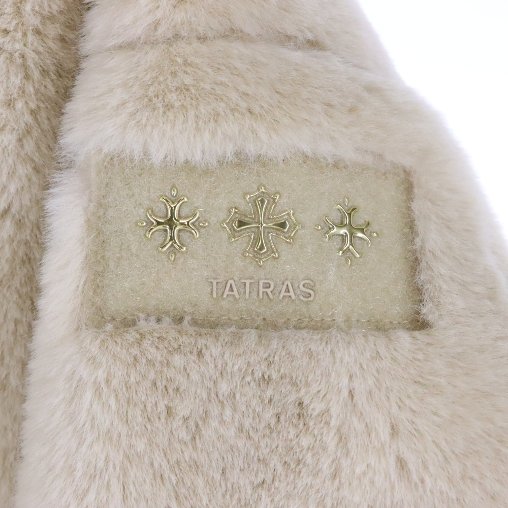 TATRAS(タトラス) BARBRA バルブラ ボア スタンドカラー ジップアップ ジャケット ブルゾン ゴールド金具 ベージュ レディース LTAT24A4903-L