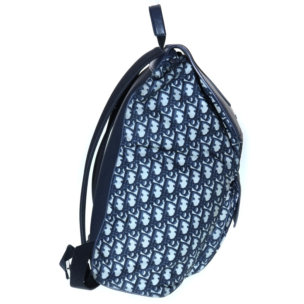 Christian Dior(クリスチャンディオール) オブリーク ビーモーション リュック バックパック ネイビー レザー×キャンバス