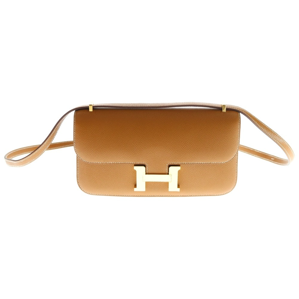 HERMES(エルメス) コンスタンスエラン エプソン レザーショルダーバッグ ゴールド金具 ブラウン W刻印