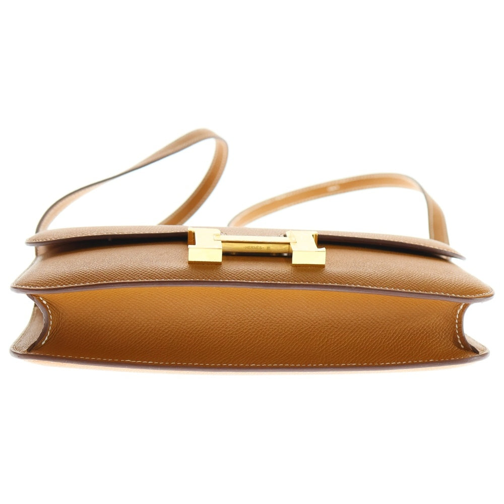 HERMES(エルメス) コンスタンスエラン エプソン レザーショルダーバッグ ゴールド金具 ブラウン W刻印