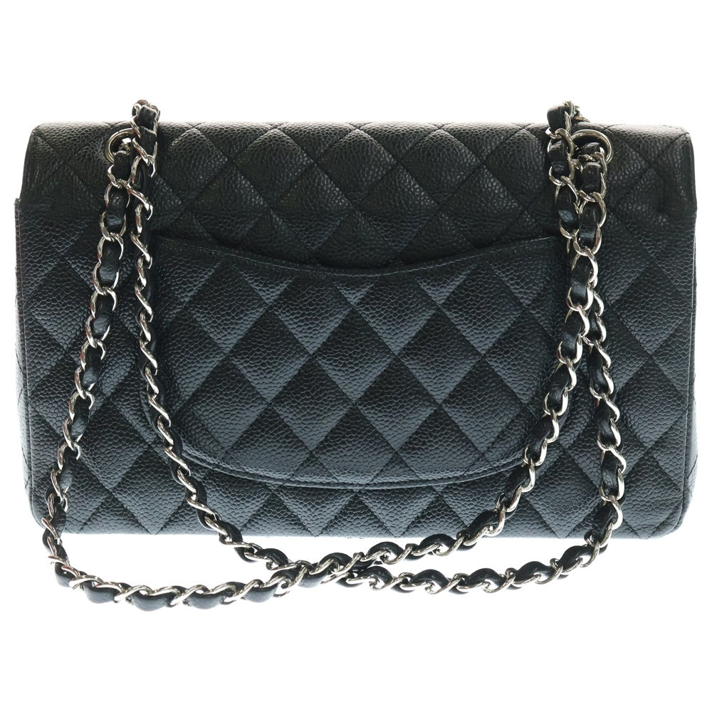 CHANEL(シャネル) マトラッセ25 ダブルフラップ ダブルチェーン チェーン ショルダーバッグ ブラック キャビアスキン シルバー金具