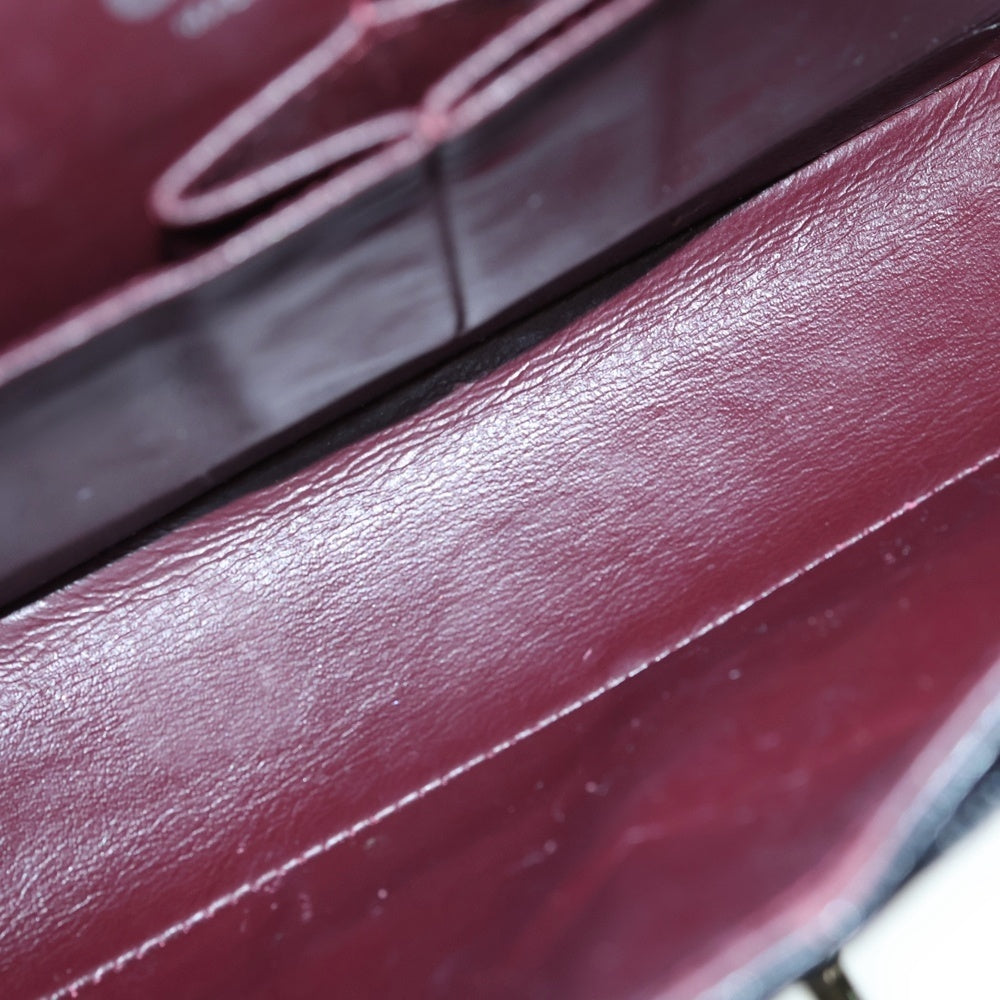 CHANEL(シャネル) マトラッセ25 ダブルフラップ ダブルチェーン チェーン ショルダーバッグ ブラック キャビアスキン シルバー金具