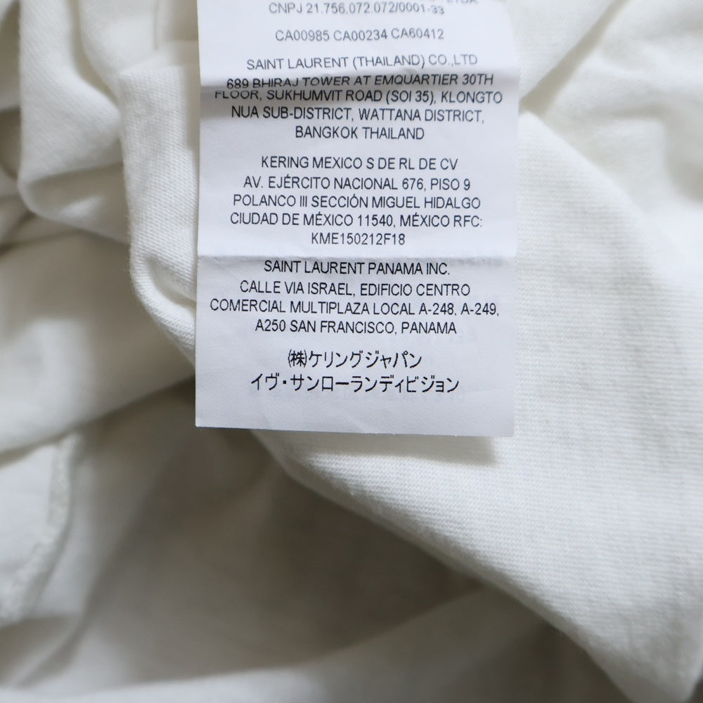 SAINT LAURENT PARIS(サンローランパリ) リバースロゴ ショートスリーブTシャツ ホワイト #53 663278