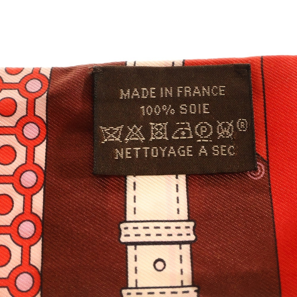 HERMES(エルメス) CLIC CLAC MODERN ツイリー バンドー レッド×ホワイト