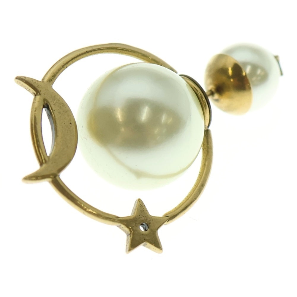 DIOR(ディオール) トライバル 惑星 スターモチーフ パールピアス ホワイト ゴールド