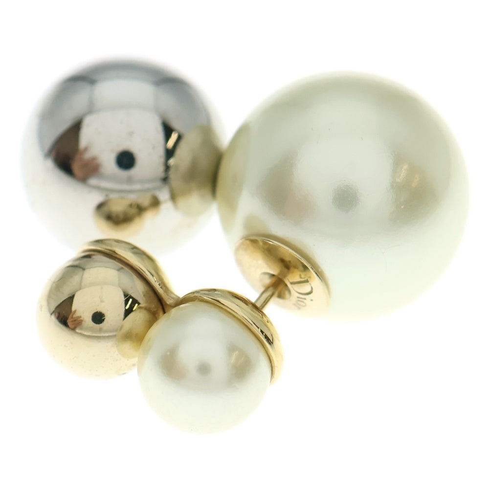 DIOR(ディオール) トライバル パールモチーフピアス ホワイト×シルバー×ゴールド