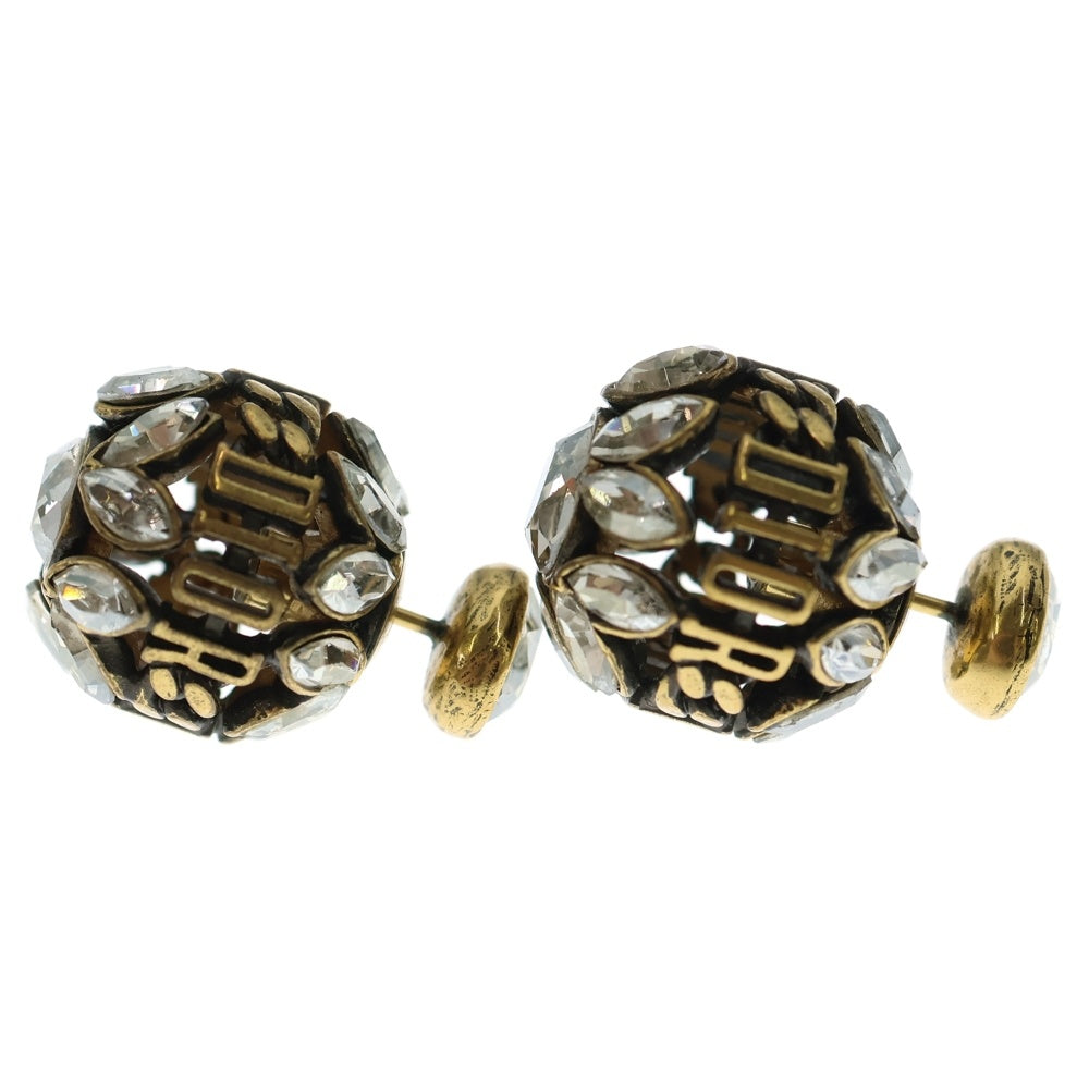 Dior トライバル　ピアス ゴールド DIOR(ディオール) トライバル ストーン フラワーモチーフロゴピアス