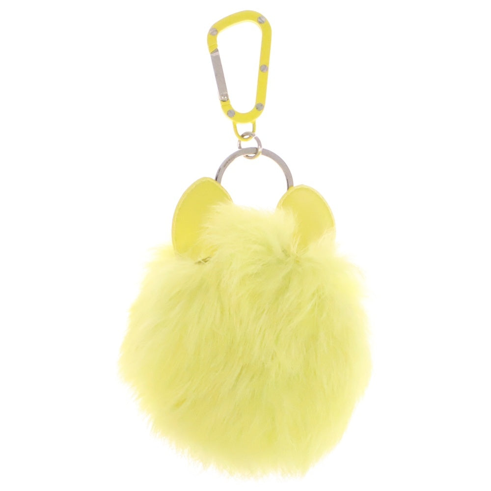 DIOR(ディオール) COOKIE バッグチャーム キーホルダー キーリング イエロー シルバー金具