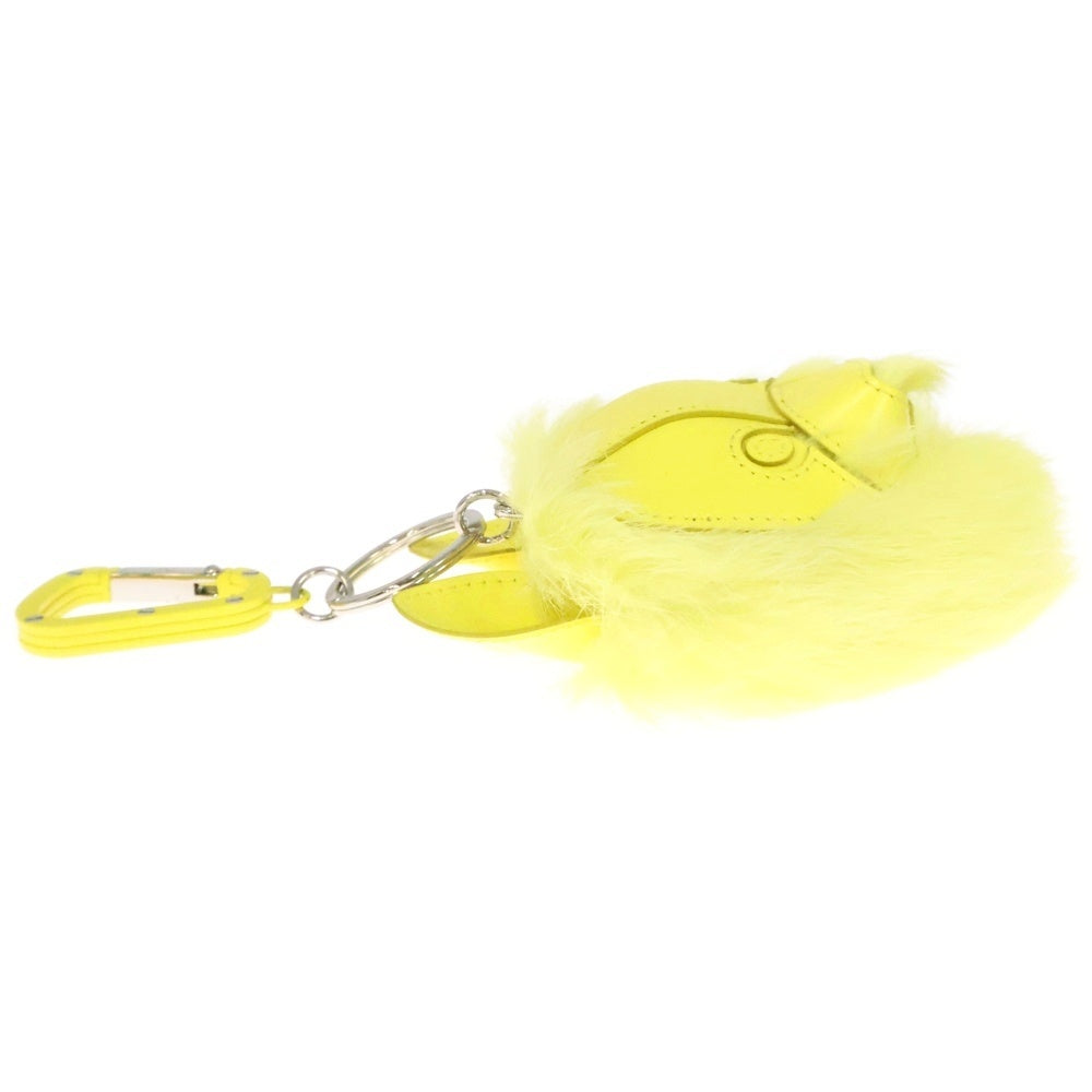 DIOR(ディオール) COOKIE バッグチャーム キーホルダー キーリング イエロー シルバー金具