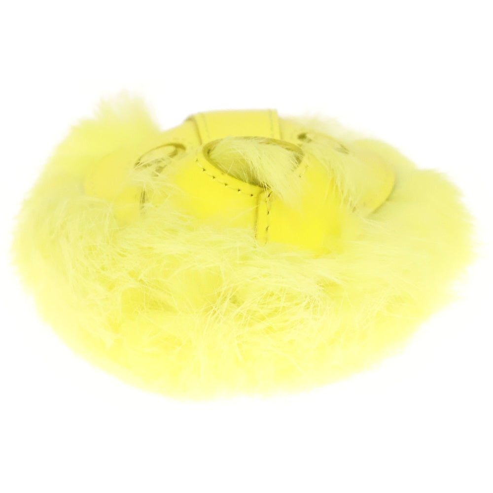 DIOR(ディオール) COOKIE バッグチャーム キーホルダー キーリング イエロー シルバー金具