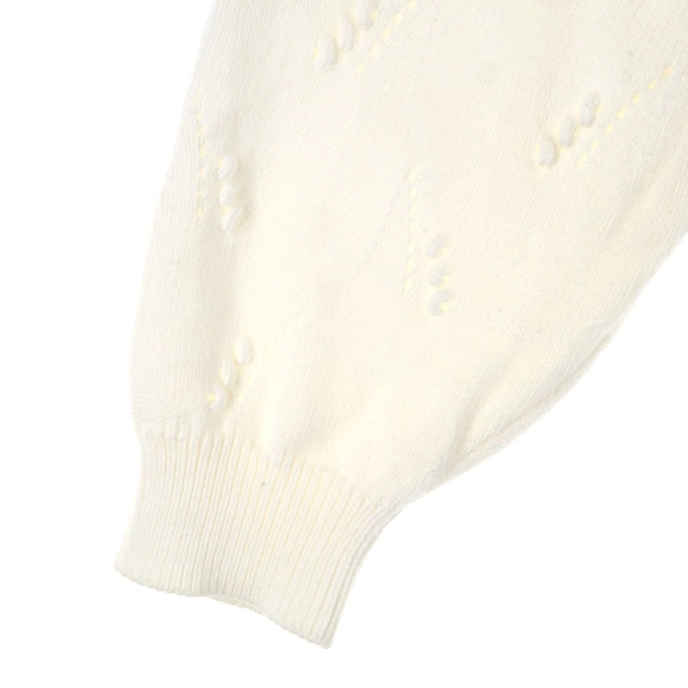 DIOR(ディオール) マリニエール ロゴ コットン クルーネック ロングスリーブ プルオーバー 長袖ニット セーター ホワイト レディース 3WBM14PULB