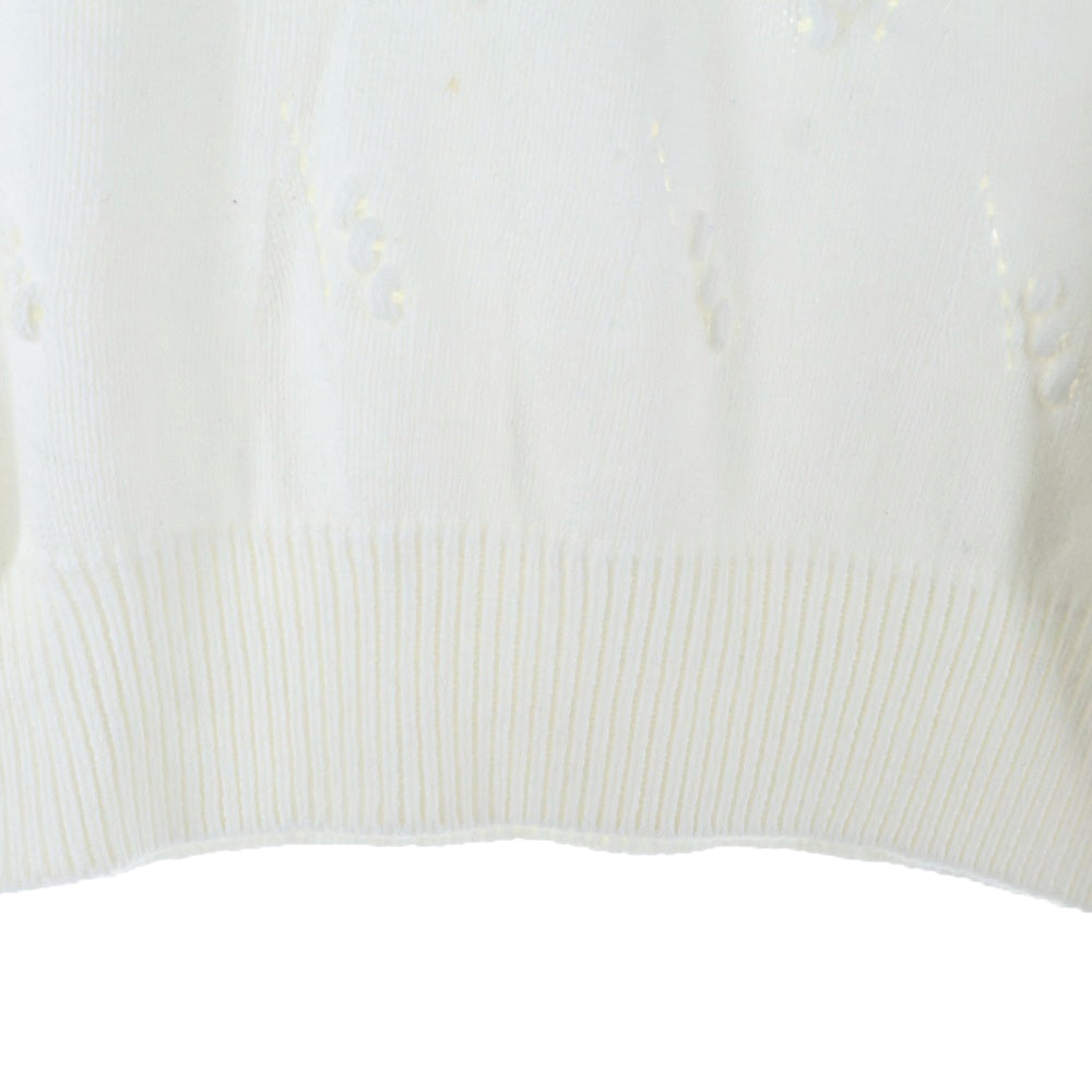 DIOR(ディオール) マリニエール ロゴ コットン クルーネック ロングスリーブ プルオーバー 長袖ニット セーター ホワイト レディース 3WBM14PULB