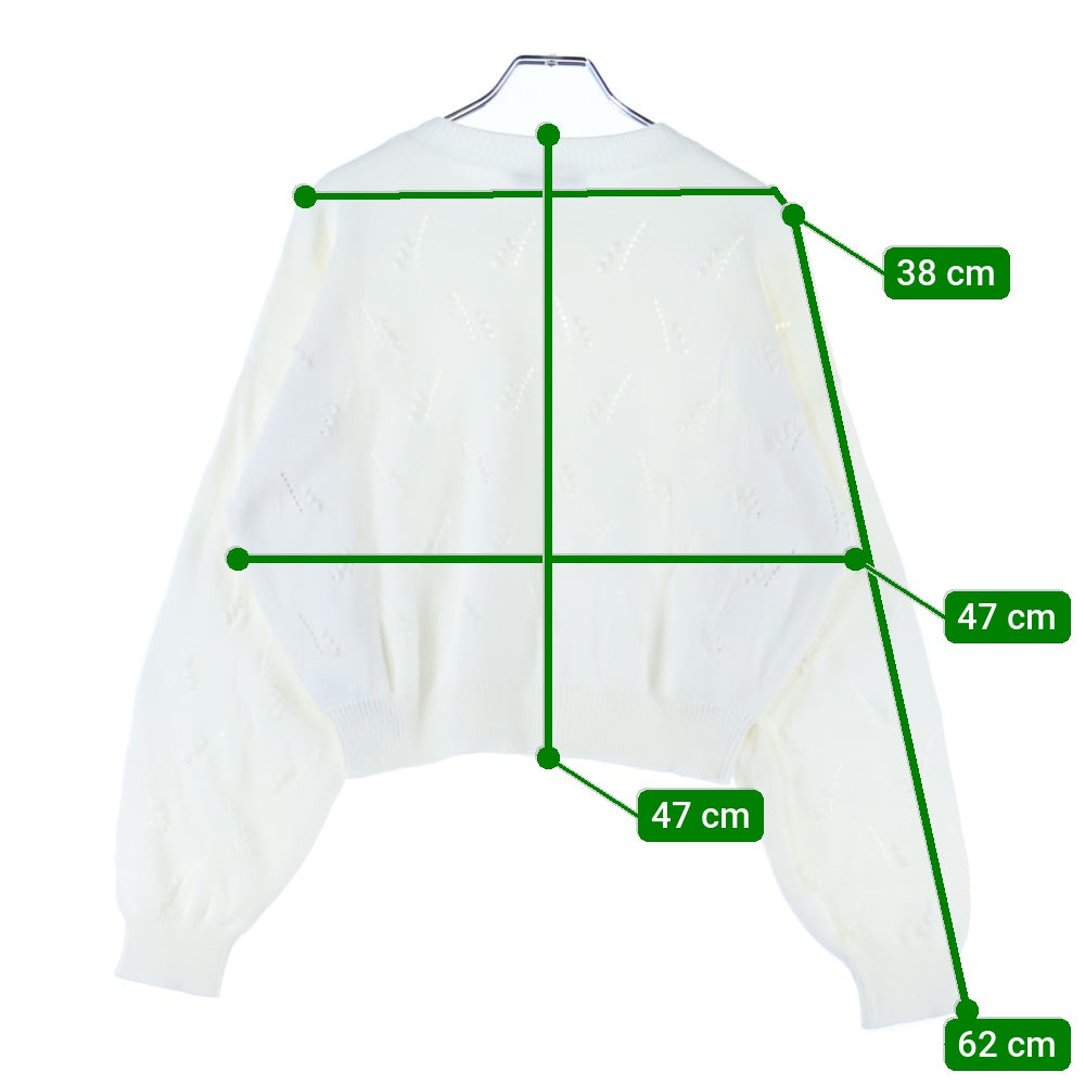 DIOR(ディオール) マリニエール ロゴ コットン クルーネック ロングスリーブ プルオーバー 長袖ニット セーター ホワイト レディース 3WBM14PULB