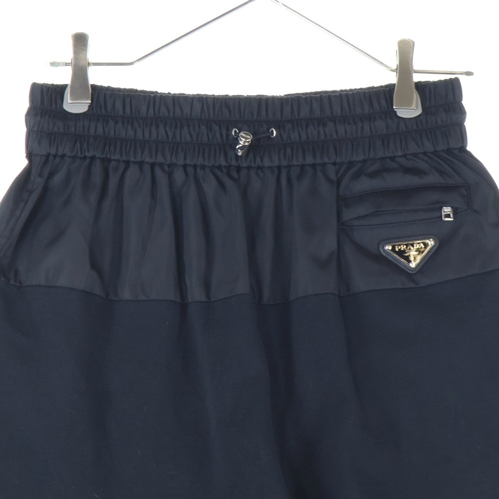 PRADA(プラダ) 21SS RE-NYLON リナイロン トライアングルロゴプレート コットン切り替え ドローストリング ショート ハーフパンツ レディース 132353