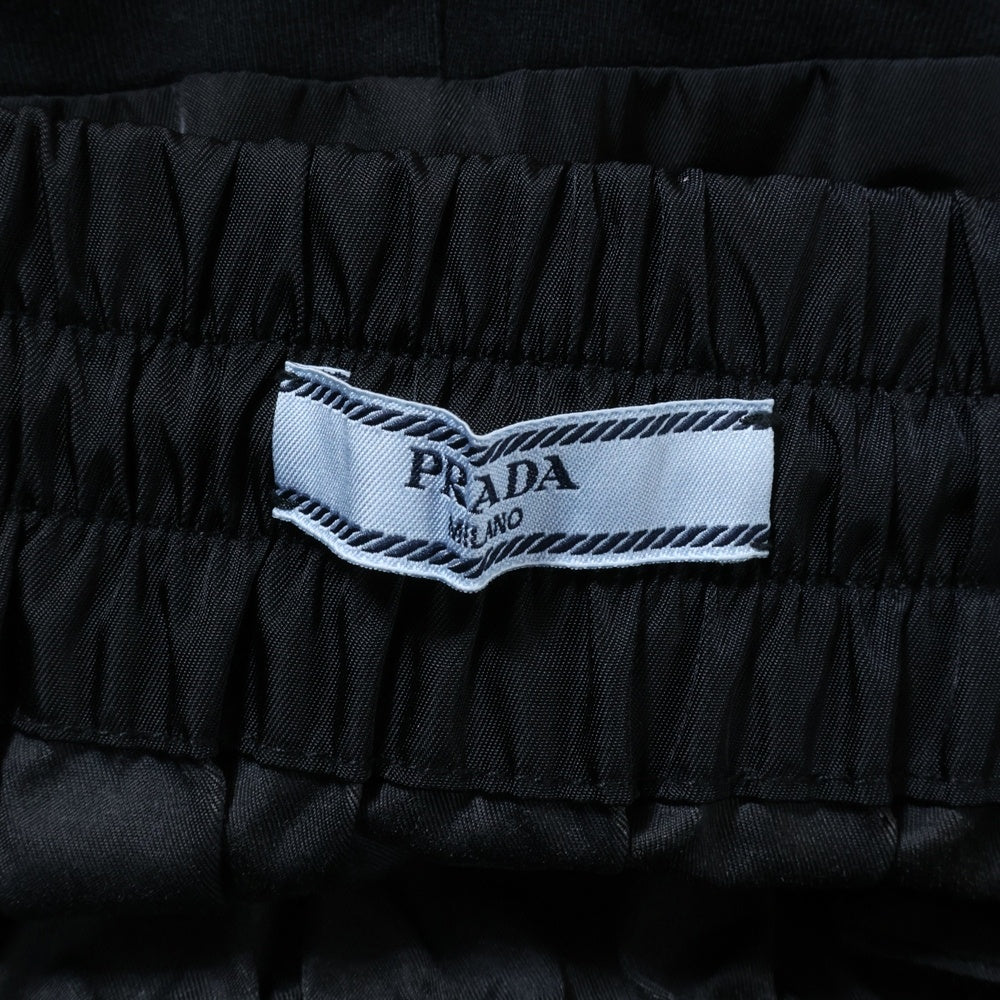 PRADA(プラダ) 21SS RE-NYLON リナイロン トライアングルロゴプレート コットン切り替え ドローストリング ショート ハーフパンツ レディース 132353