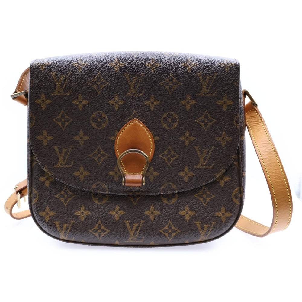 LOUIS VUITTON(ルイヴィトン) サンクルー モノグラム PVC レザー プッシュロック ショルダーバッグ ゴールド金具 ブラウン M51242