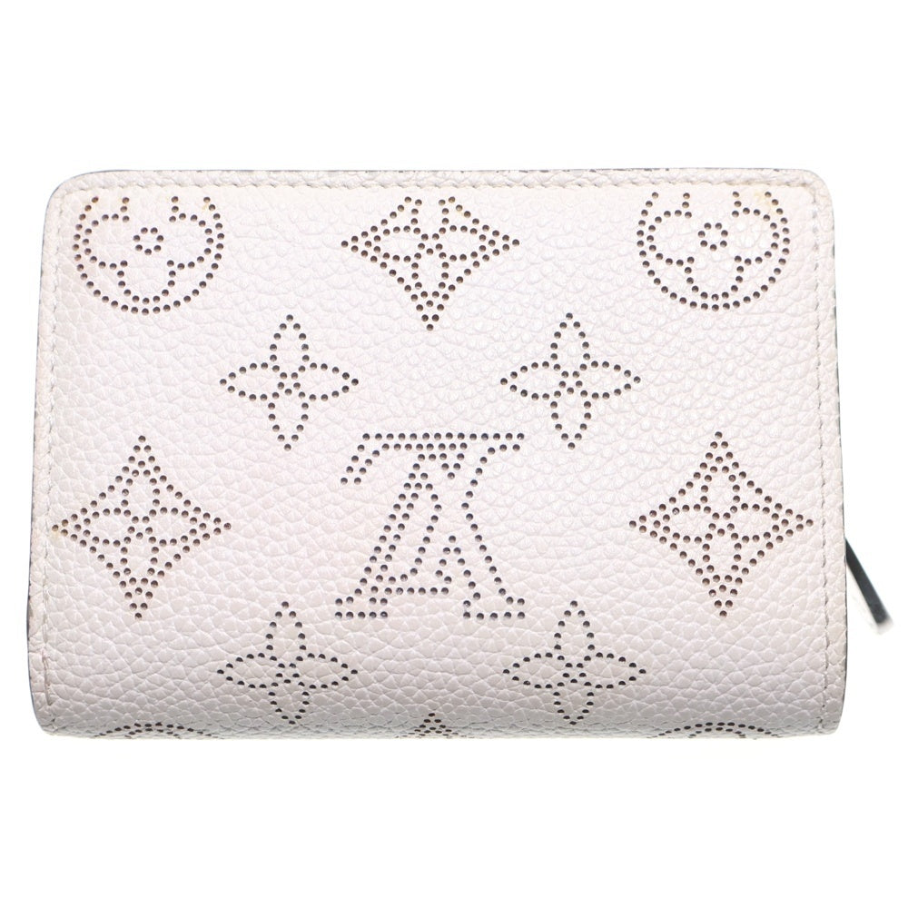 LOUIS VUITTON(ルイヴィトン) マヒナ ポルトフォイユ・クレア グリズリ 二つ折り財布 コンパクトウォレット ホワイト レザー M80903 シルバー金具