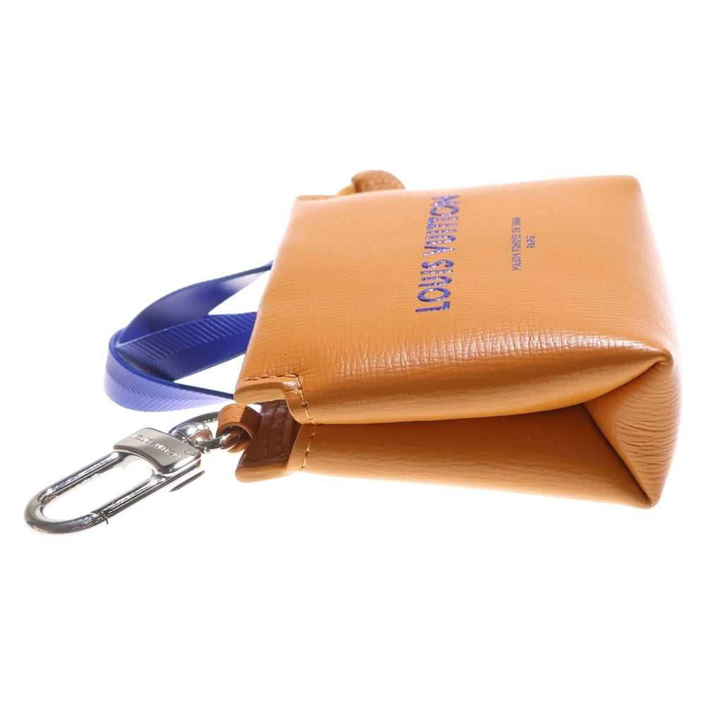 LOUIS VUITTON(ルイヴィトン) バッグチャーム LV ミニショッパー キーホルダー バッグチャーム レザー オレンジ M02699 シルバー金具
