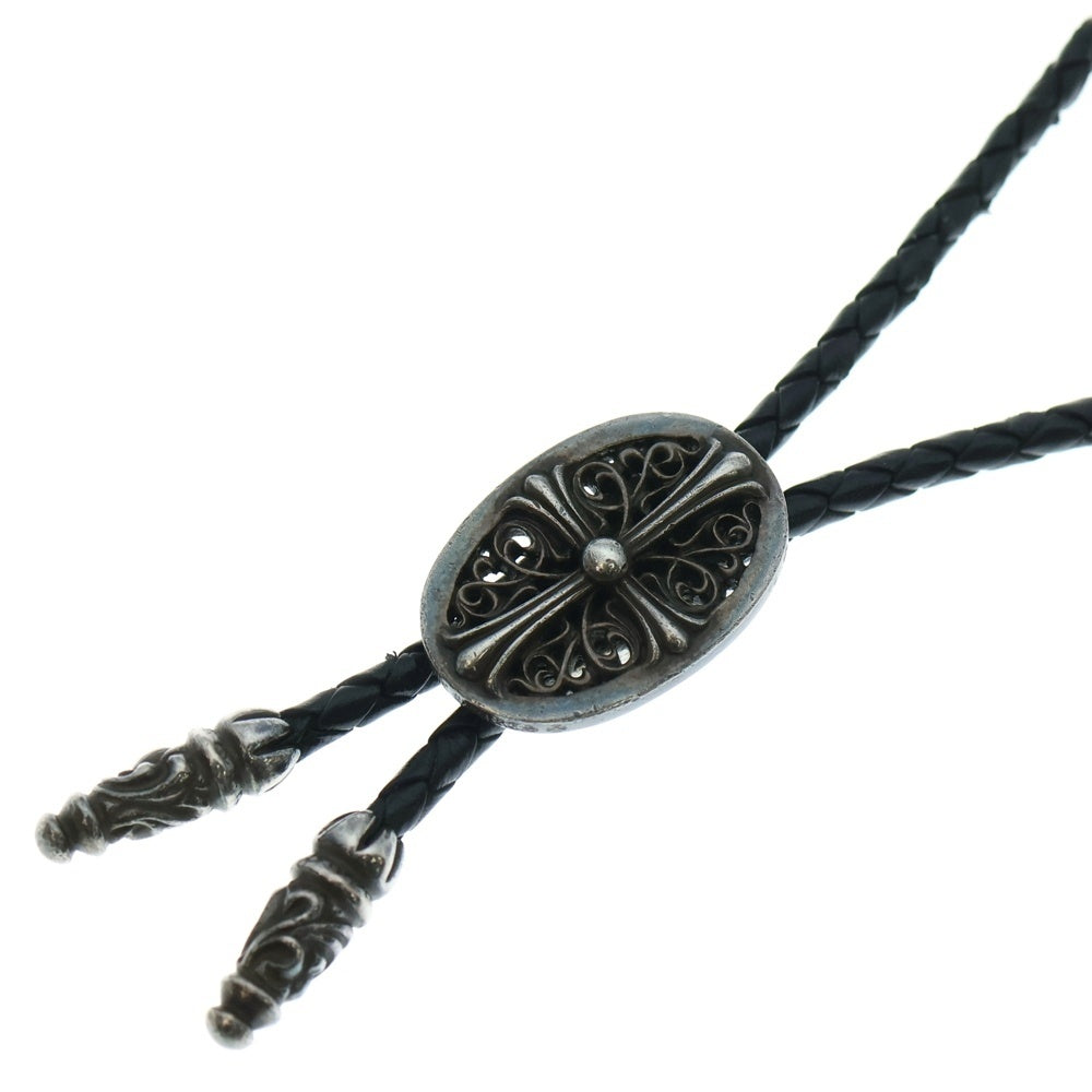 CHROME HEARTS(クロムハーツ) BOLOTIE OVALTINY タイニークラシックオーバルクロス ループタイ シルバー/ブラック BCA209