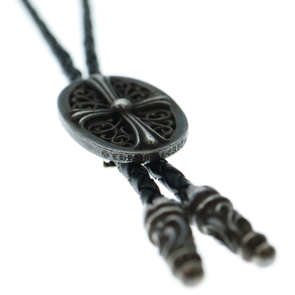 CHROME HEARTS(クロムハーツ) BOLOTIE OVALTINY タイニークラシックオーバルクロス ループタイ シルバー/ブラック BCA209