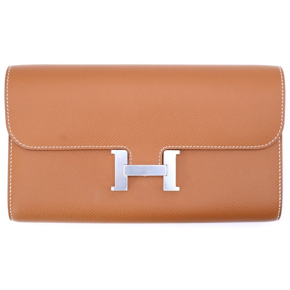 HERMES(エルメス) コンスタンストゥーゴー ロングウォレット ゴールド エプソン シルバー金具 W刻印 財布