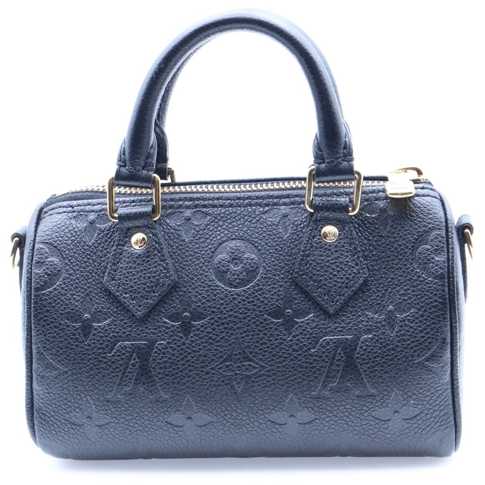 LOUIS VUITTON(ルイヴィトン) モノグラムアンプラント ナノ・スピーディ ノワール 2WAY レザーハンドバッグ ショルダーバッグ ブラック M82450