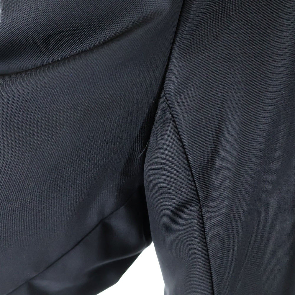 PRADA(プラダ) 22AW RE-NYLON トライアングルロゴプレート フーデッド ジップアップ ダウン ロング ジャケット コート ブラック 292077