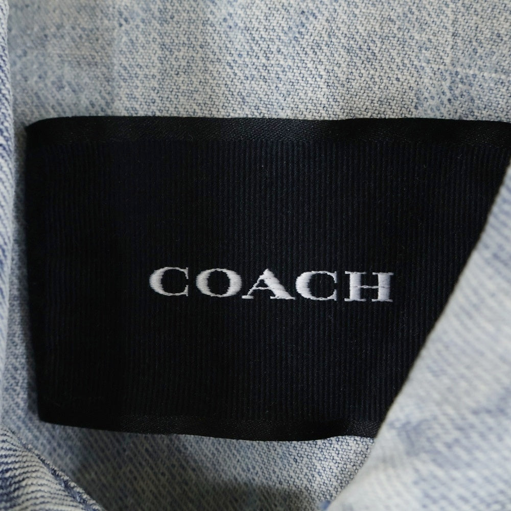 COACH(コーチ) シグネチャー レザーロゴパッチ デニム トラッカージャケット インディゴ 11695