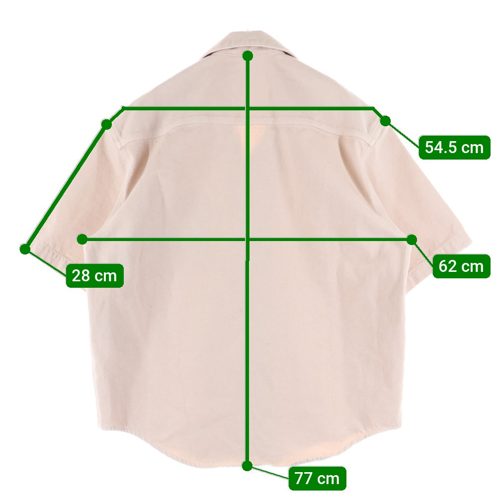 ami paris(アミパリス) Ami de Coeur アミ ドゥ クール ハート エンボスロゴ コットン スナップボタン 半袖シャツ ジャケット ピンク SPHSH219.DE0044