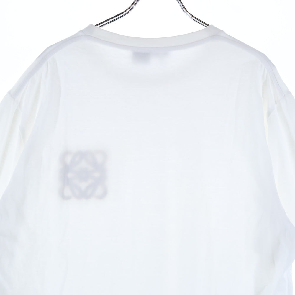 LOEWE(ロエベ) 24SS PAULA'S IBIZA パウラズ イビザ パイル アナグラムロゴ刺繍 クルーネック 半袖Tシャツ カットソー ホワイト H616Y22X67