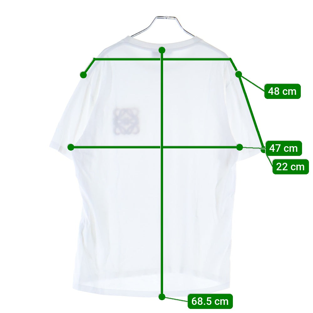 LOEWE(ロエベ) 24SS PAULA'S IBIZA パウラズ イビザ パイル アナグラムロゴ刺繍 クルーネック 半袖Tシャツ カットソー ホワイト H616Y22X67