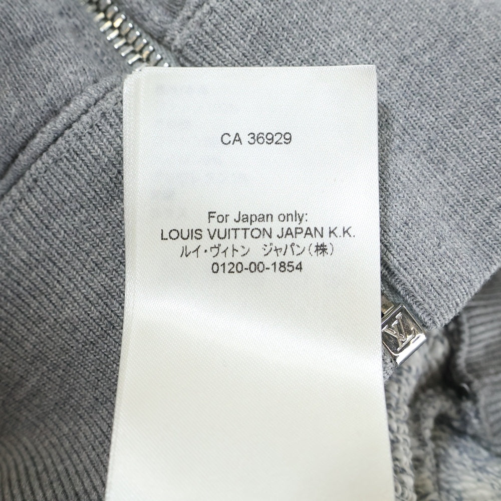 LOUIS VUITTON(ルイヴィトン) モノグラムフラワー アクセントフーディ コットン グレー×メタル #S 1AIPZ8