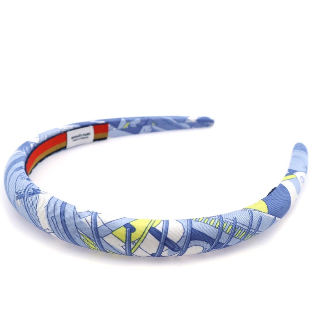 HERMES(エルメス) エルザ シルク スカーフ カチューシャ ヘアバンド ライトブルー レディース