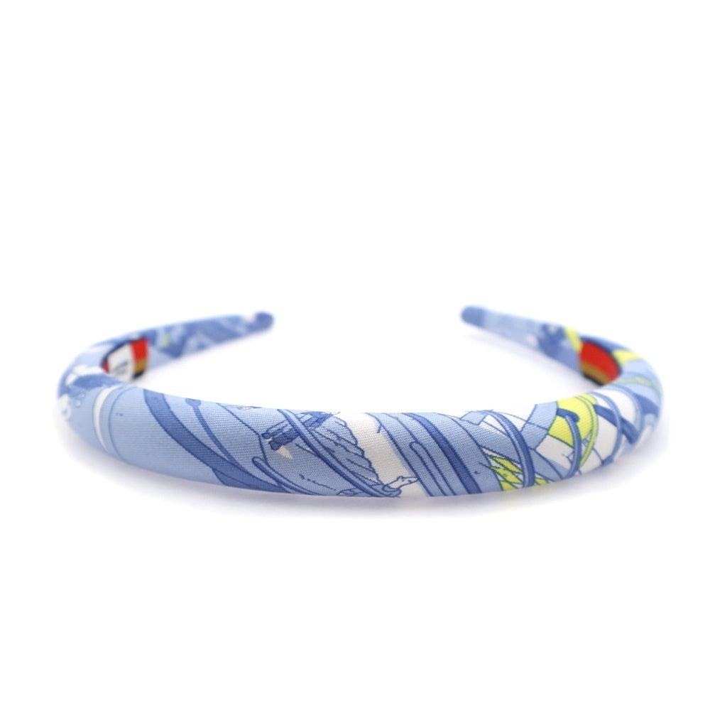 HERMES(エルメス) エルザ シルク スカーフ カチューシャ ヘアバンド ライトブルー レディース