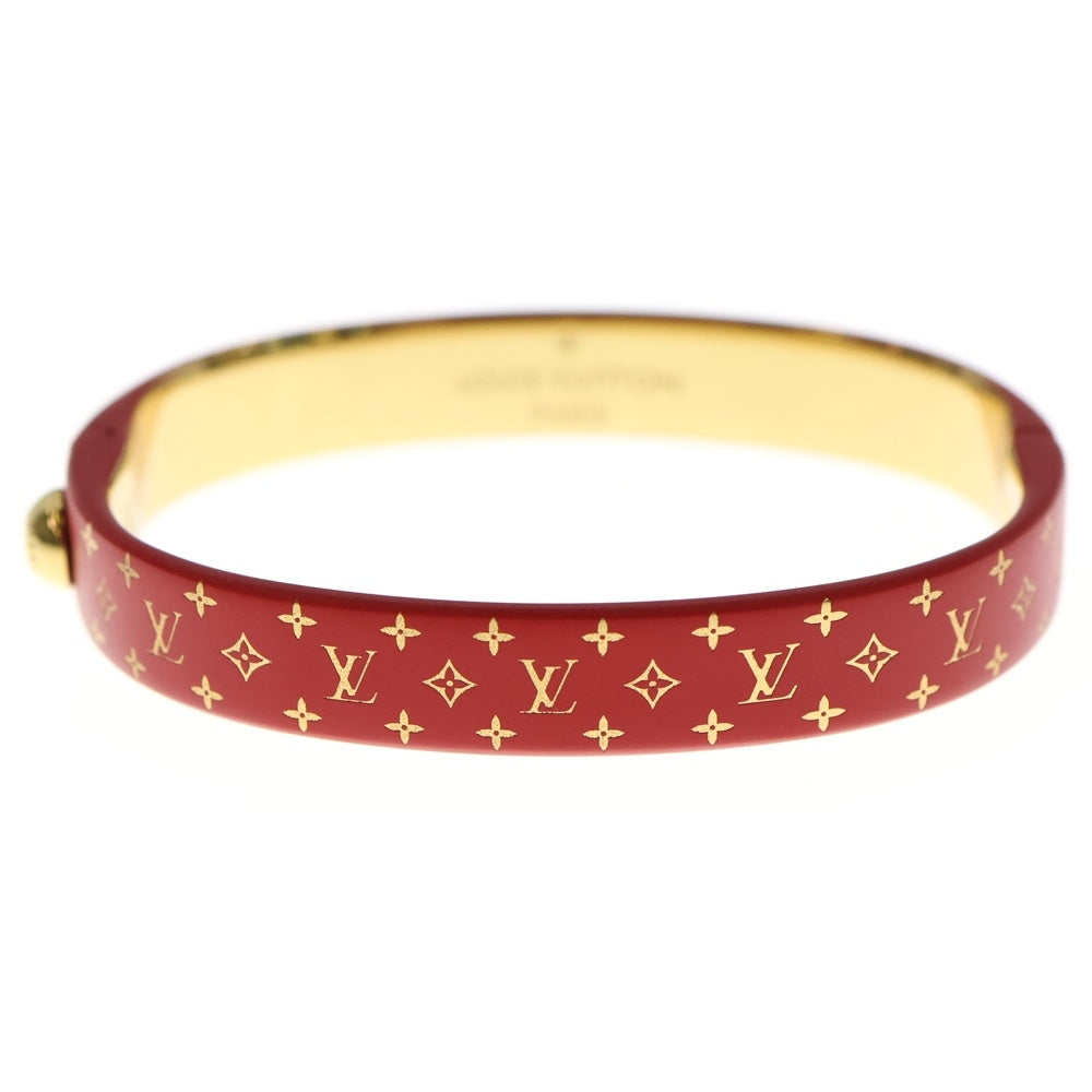 LOUIS VUITTON(ルイヴィトン) カフ ナノグラム ブレスレット バングル レッド ゴールド金具 レディース M67197