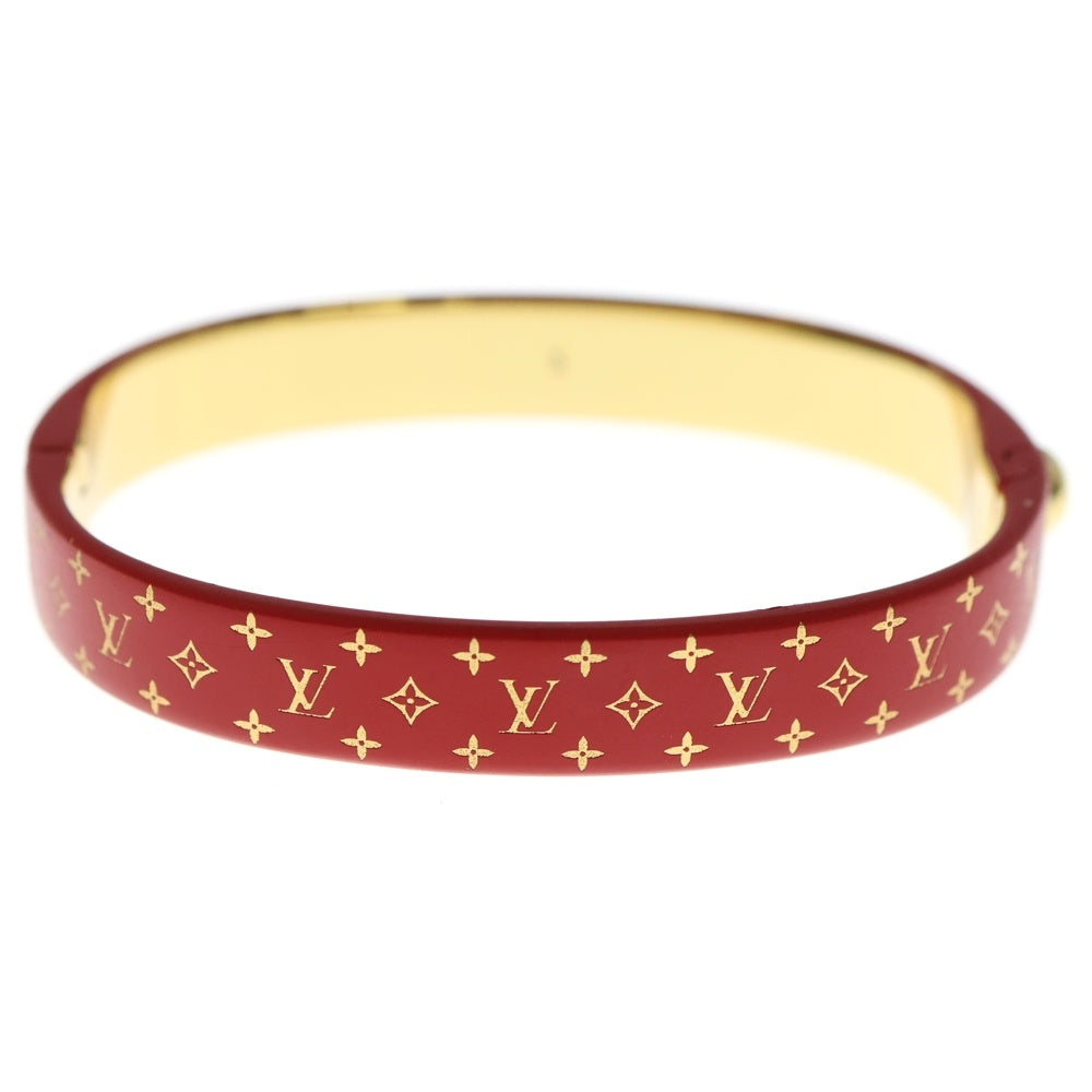 LOUIS VUITTON(ルイヴィトン) カフ ナノグラム ブレスレット バングル レッド ゴールド金具 レディース M67197