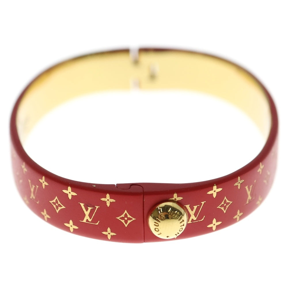 LOUIS VUITTON(ルイヴィトン) カフ ナノグラム ブレスレット バングル レッド ゴールド金具 レディース M67197