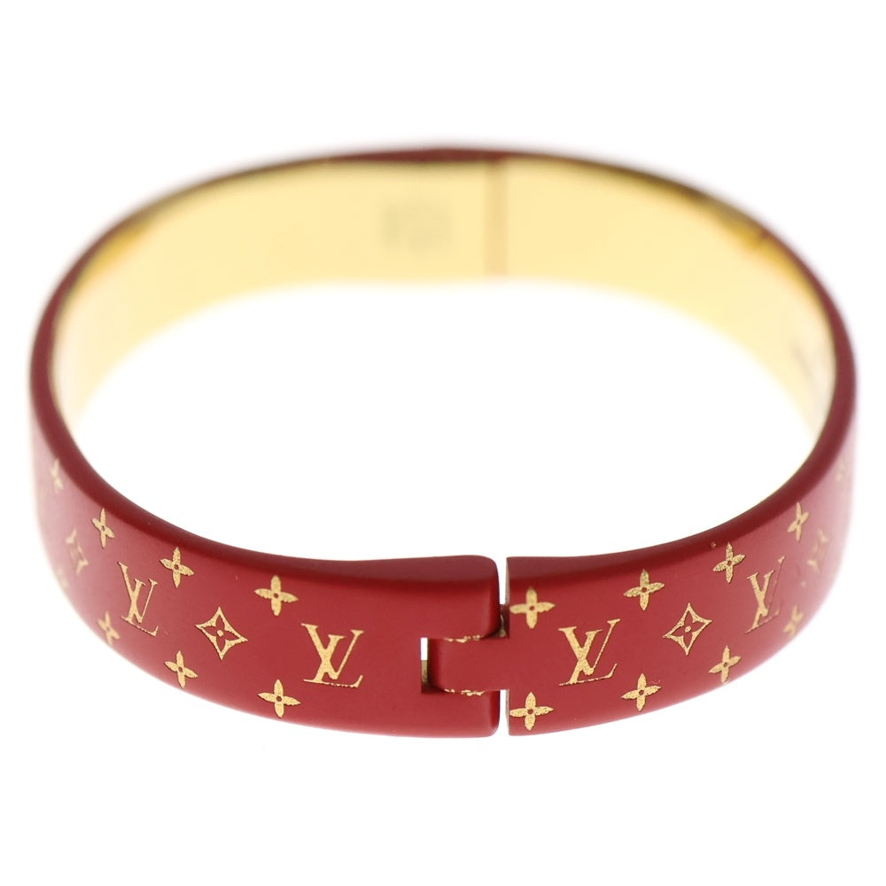 LOUIS VUITTON(ルイヴィトン) カフ ナノグラム ブレスレット バングル レッド ゴールド金具 レディース M67197