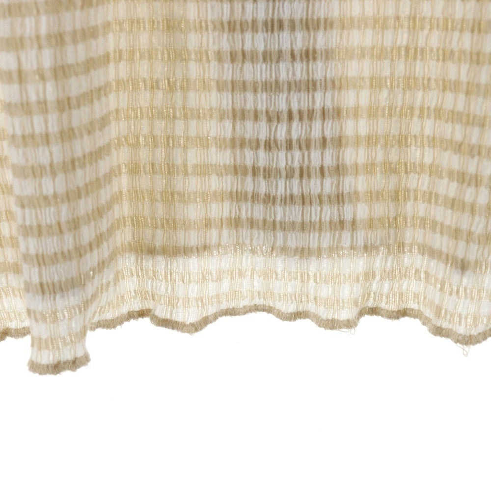 STUSSY(ステューシー) 25SS CRINKLED CHECK SS SHIRT ワッペンロゴ クリンクル チェック総柄 半袖シャツ ベージュ 1110371